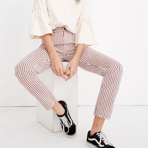 Madewell The High-Rise Slim Boyjean in Luca Stripe